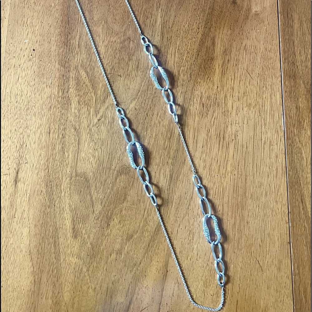 Alexis Bittar silver long necklace